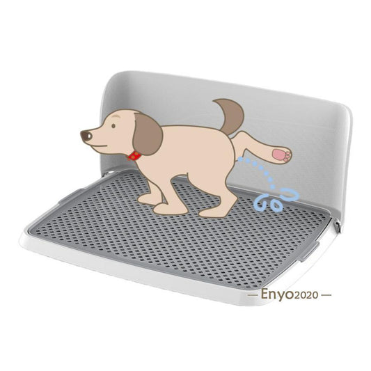 安くなった！犬用トイレ 犬 トイレトレー オス犬用 壁付タイプ L字型のトイレ 小型犬 中型犬 メッシュ付き フチ漏れしにくい フラットタイプ トイレトレーニング ML