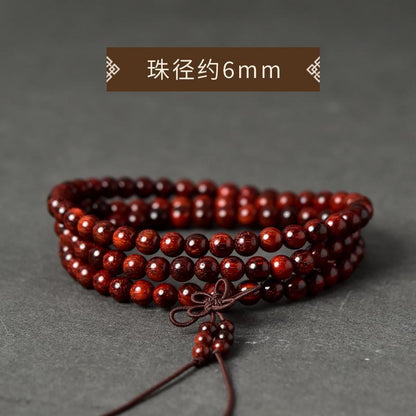 精品小叶紫檀文玩手串高密金星血檀108木质佛珠单圈工艺品批发