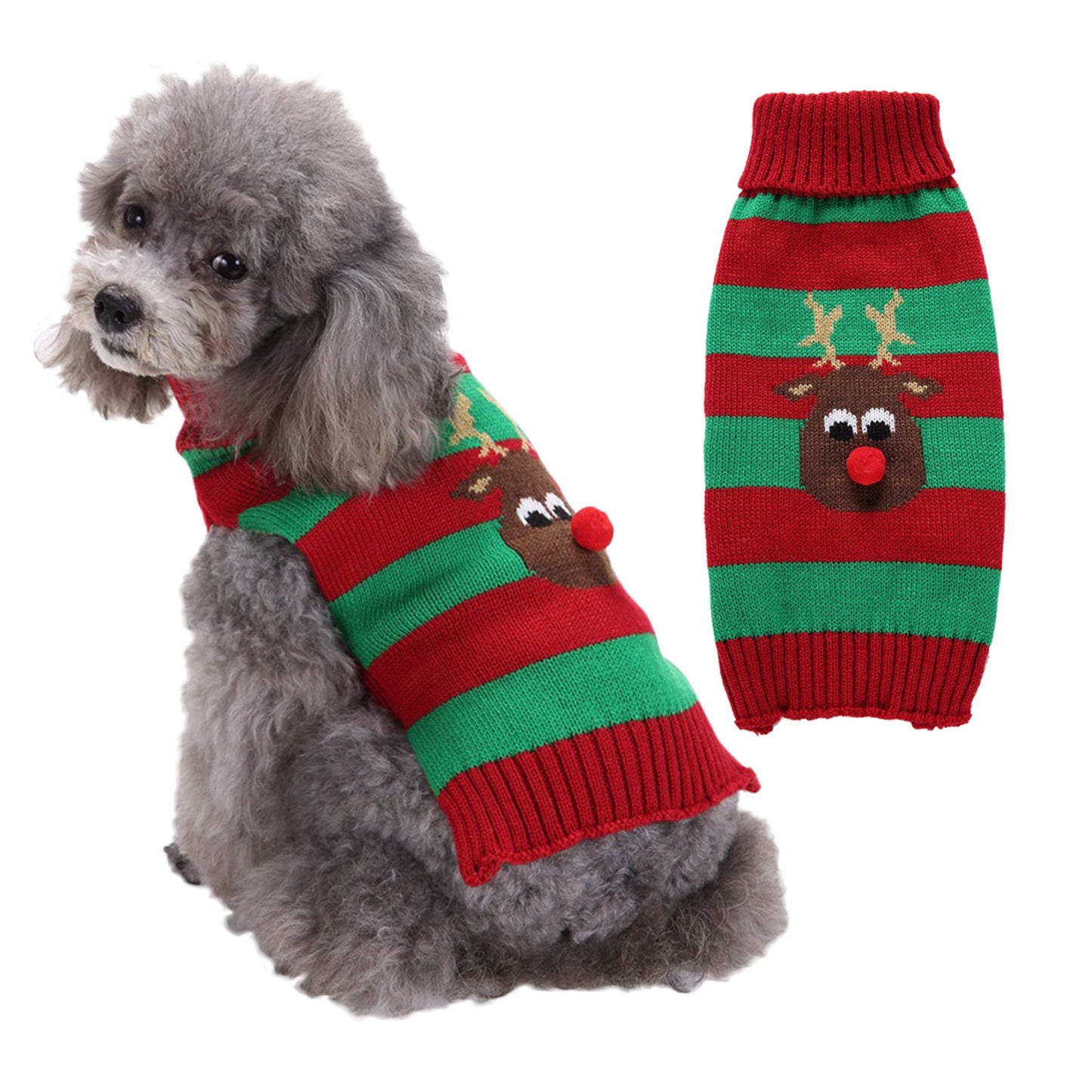 人气新作ペット服 中小型犬VIPテディニューファーザークリスマスペットニットジャンパー犬の服 ペット服