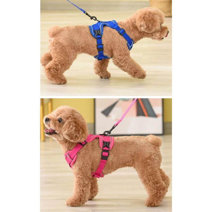新商品プロモーション，数量限定 犬 猫 ハーネス メッシュ 衝撃吸収 体に優しい 15m リード ペット 服 フルカバー ウェアハーネス 胴輪 キャット ドッグ犬 猫