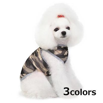万能流行感 犬服 タンクトップ 春 夏 ペット服 ドッグウェア ペットウェア 犬 小型犬 中型犬 袖なし ノースリーブ 迷彩 犬用ウェア ペット用品 ペットグッズ 可愛い