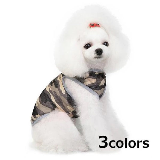 万能流行感 犬服 タンクトップ 春 夏 ペット服 ドッグウェア ペットウェア 犬 小型犬 中型犬 袖なし ノースリーブ 迷彩 犬用ウェア ペット用品 ペットグッズ 可愛い