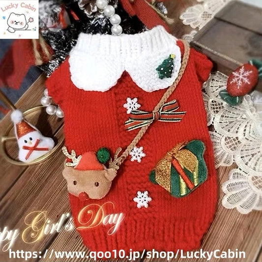 秋冬の犬服クリスマスです テディボーミペットのコキシナレビーベア秋 暖かい可愛らしい野球服 冬アウター中小型犬猫の綿の服です