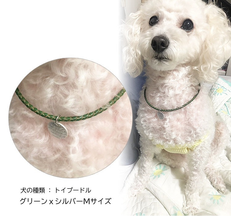 ハンドメイドオーダーメイド商品犬 首輪 おしゃれ 中型犬 小型犬 本革 かわいい 犬首輪 犬の首輪