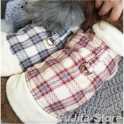 ペット服 犬服 ニット 犬用 犬 ドッグウェア ペットグッズ チェク柄 猫用 猫服 猫パーカ 冬服 秋服 暖かい 裏起毛 防寒 可愛い ボア