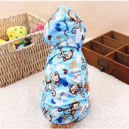 犬レインコート つなぎレインコート ドッグウェア ペット用品 ペットウェア ペット服 カッパ 小型犬 ドッグウェア 犬用ウェア 可愛い 猿柄