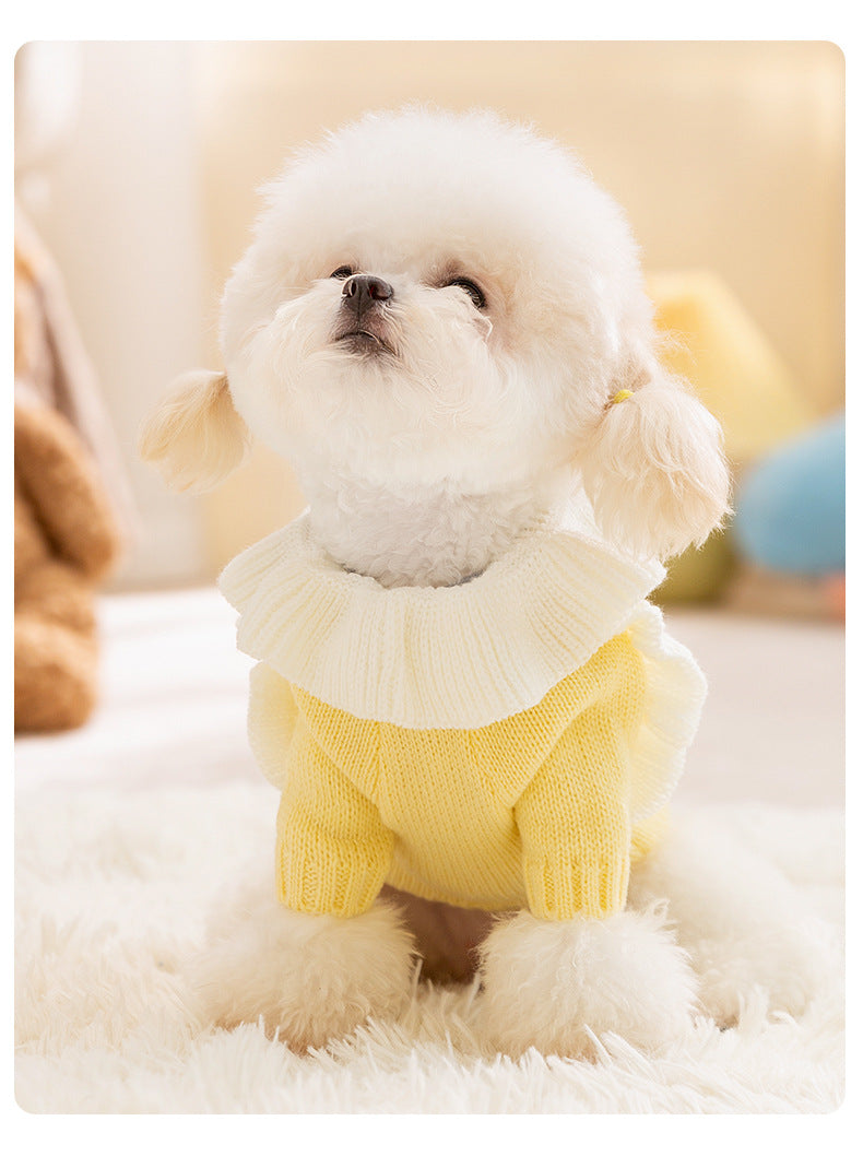 ペット服 秋冬犬スカートニットペット服