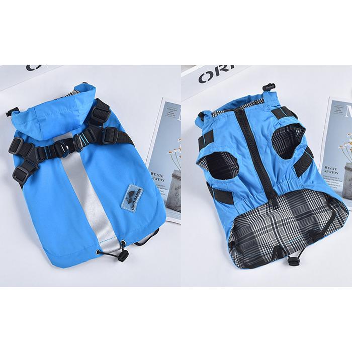 レインコート 服 ドッグウェア 一体型 ウェア 犬 フード付 ハーネス 中型犬 ペット ドッグ 猫 小型犬