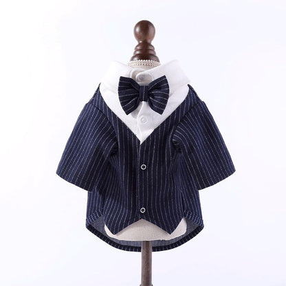 【輸送費無料】結婚式に出席するペットの猫の服夏のハンサムな犬BichonPuppet猫の薄いスーツテディスーツのド