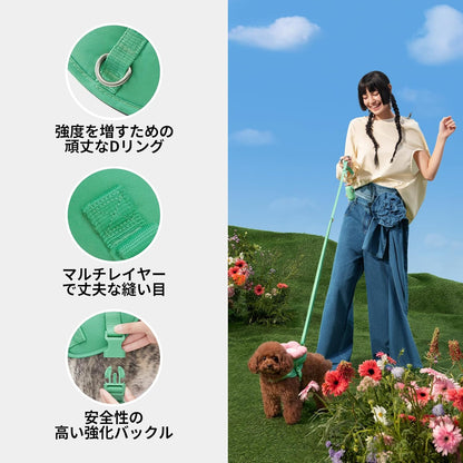 ベトレスカ ハーネス フローラ ハーネスリード リュックセット 可愛い 犬用散歩 トレーニング用 調節可能 咳き込み軽減 簡単なコントロール 抜けない 通気性 簡単着脱 おしゃれ 柔らかなパッド ペッ
