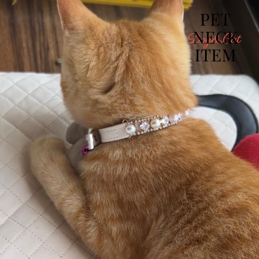 キラキラ pet Accessory ペットアクセサリー チョーカー おしゃれ首輪 neck 猫用首輪 パール 首輪 犬用首輪
