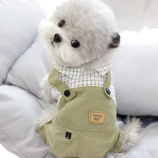 小型犬の服 春夏用 ビブパンツ タイド テディ ビションフリーゼ ポメラニアン 小型犬・中型犬 ペット猫四足歩行コート 犬 服 犬の服 犬 洋服 犬の服夏 犬洋服