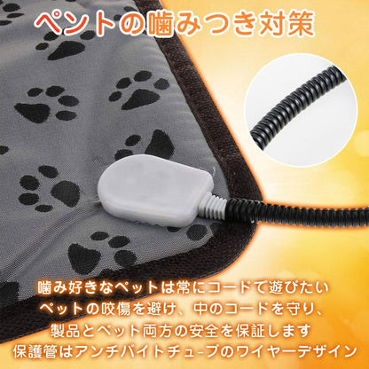 ホットカーペット ペット用 カーペット PSE認証 ペットベッド ペット用ヒーターマット 45×45cm 犬 猫犬用 防寒 電子バージョン 撥水 防塵