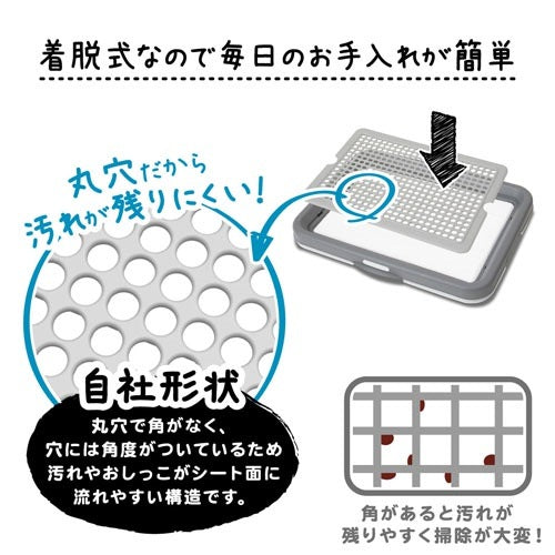 <a href="https://www.qoo10.jp/gmkt.inc/Search/brand.aspx?brandno=66334" target="_blank" class="title_brand" id="btn_brand" title="ペティオ">ペティオ</a>お手入れらくらく ドッグトレー専用 シーツ破れ防止カバー メッシュ グレー 犬用トイレ