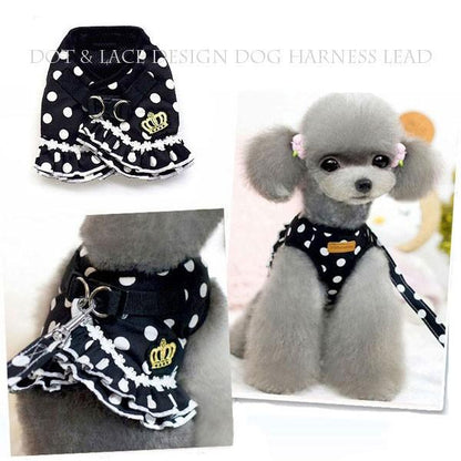 犬 ハーネス 犬ハーネスリードセット 犬のハーネスリードセット 犬用ハーネス おしゃれ リボン 犬 服 犬服 ドレス ワンピース 小型犬 中型犬 脱げない