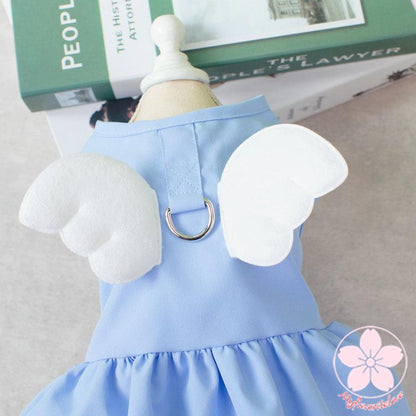 新作登場 ペット服 安い 犬 春 夏 秋 天使の羽 ワンピース フリル ウェアハーネス かわいい 可愛い 猫 ドッグウェア