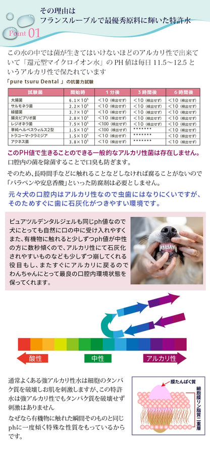 獣医推薦愛犬愛猫の歯垢歯石歯周病が塗るダケでツルツルな歯に！安心安全な100％天然由来！歯磨ジェル　ピュアツルデンタル60m