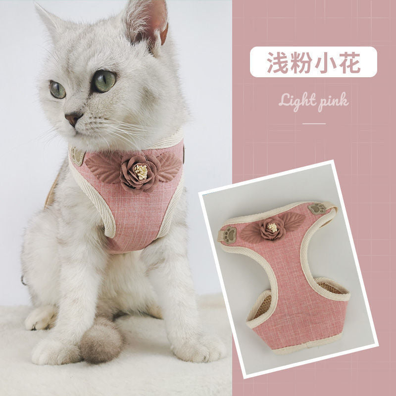 品質保証 ハーネス 犬 猫 おしゃれ ストライプ 簡単装着 かわいい 脱げない メッシュ 小型犬 中型犬 ネコ 胴輪 リードセット 散歩 リボン ペット ドッグ キャット 犬猫用