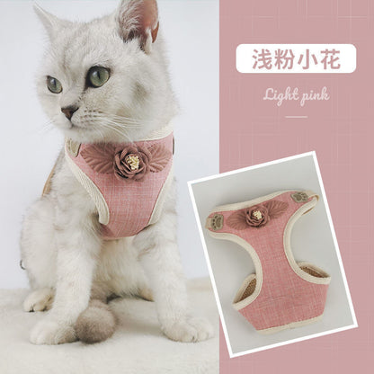 品質保証 ハーネス 犬 猫 おしゃれ ストライプ 簡単装着 かわいい 脱げない メッシュ 小型犬 中型犬 ネコ 胴輪 リードセット 散歩 リボン ペット ドッグ キャット 犬猫用