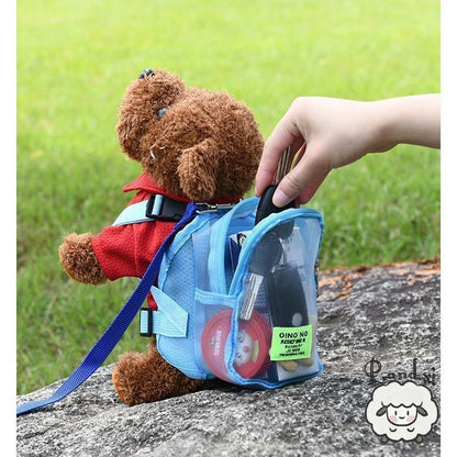 ペット用 リュック付きハーネス お出掛け 散歩グッズ 犬用 旅行 胴輪 外出 バックパック かわいい リュックサック ワンタッチバックル Dカン付き