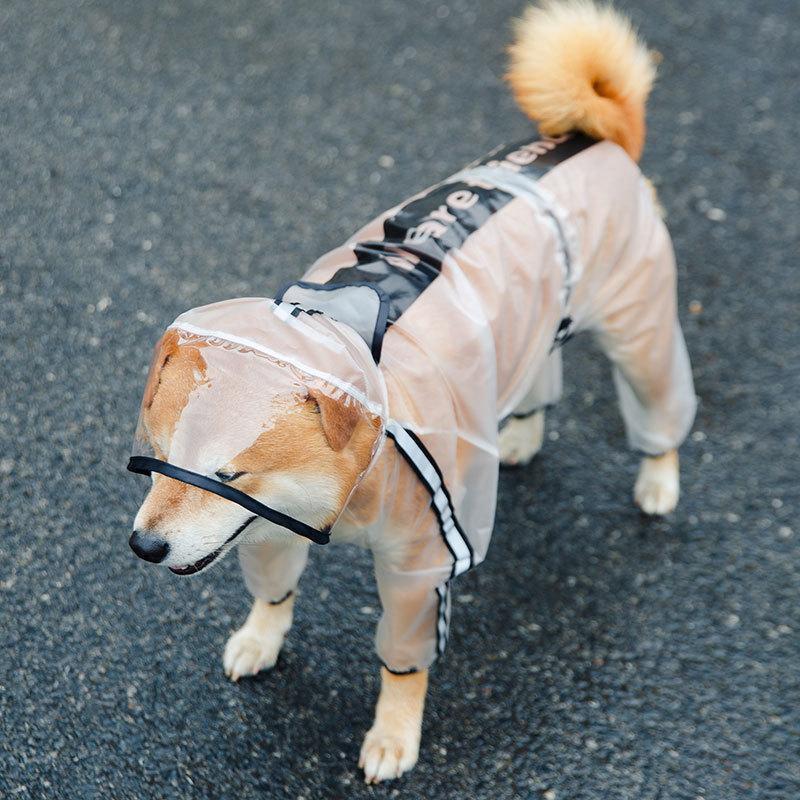 犬用 レインコート ポンチョ 着せやすい ドッグウェア 雨具 カッパ 透明 フード付 XSからXXL 小型 中型 大型 チワワ ダックス 柴犬 ブラック ホワイト