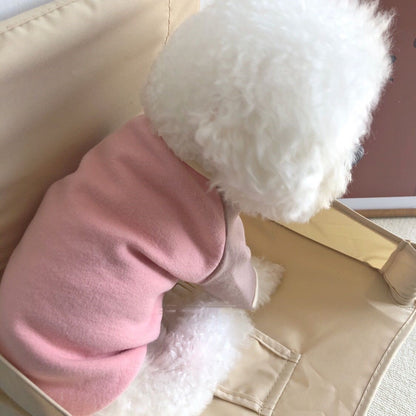 韓国 ペットウェア 新しい切り替えペット冬服 暖かいゆったりペットウェア シンプル中型犬服 可愛い