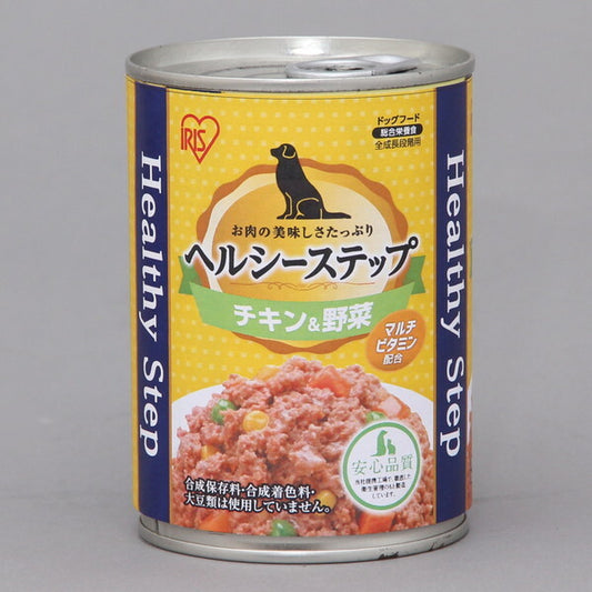 <a href="https://www.qoo10.jp/gmkt.inc/Search/brand.aspx?brandno=49458" target="_blank" class="title_brand" id="btn_brand" title="アイリスオーヤマ">アイリスオーヤマ</a>P-HLC-CV ヘルシーステップ ドッグフード (チキン&野菜 375g)