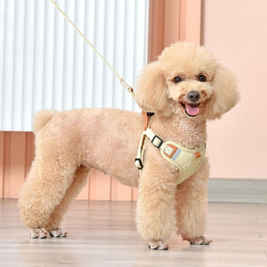 小型犬の胸のストラップの犬の牽引縄のテディは熊の貴賓の子犬より犬のひもの犬のチェーンを散歩します