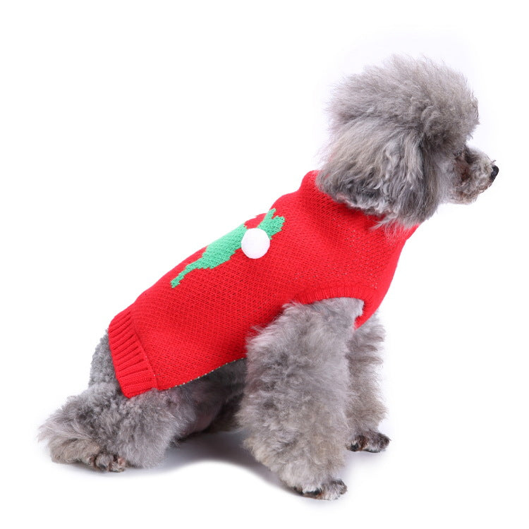2023年新作入荷　ペット服 犬　服　Tシャツ ドッグウェアペットの服セーターハイネック犬の服セータークリスマス雪花の犬のセーター秋冬