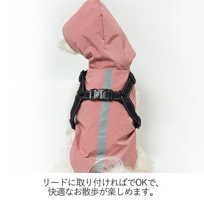 キャットウェア防水服 ペット用レインコート 犬服 フード付き 猫服 中型犬 犬レインコート リード穴あり 小型犬 撥水 反射テープ付き ドッグウェア レインウェア