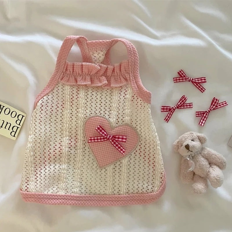 [犬 服]犬 洋服 ins人気商品 ペット犬服かわいい薄型通気性愛メッシュスリング小型犬猫ベスト