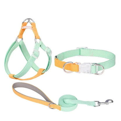 コントラストカラー ペットリーシュ マカロン カラーマッチング ペットチェストストラップ 防爆 赤 犬 リーシュ ヒート ペット