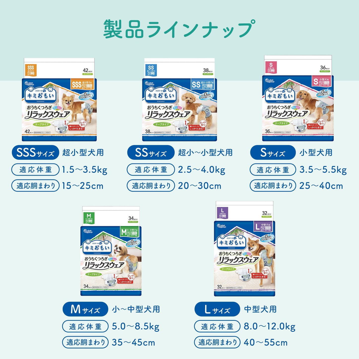 エリエール Pｅｔ キミおもい リラックスウェア L 32枚 犬用 おむつ