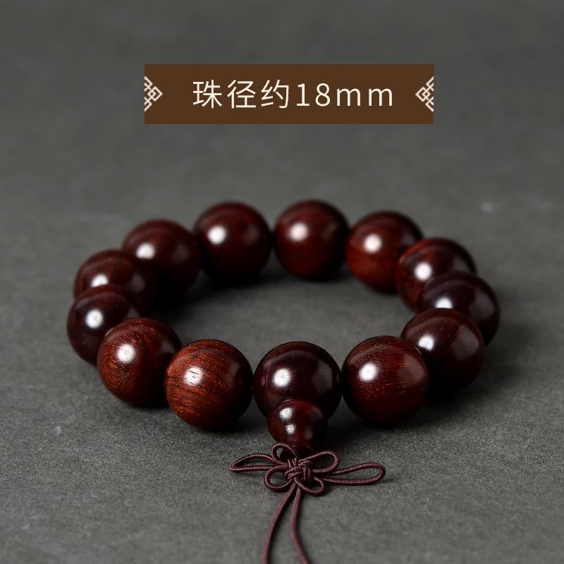 精品小叶紫檀文玩手串高密金星血檀108木质佛珠单圈工艺品批发