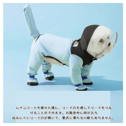 犬 レインコート ドッグウェア 犬用 犬服 防水ウェア 4本足 梅雨対策 雨具 ワンちゃん 服 リード穴有り 調整ベルク カッパ フード付き 脱着簡単