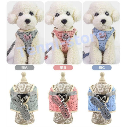 今週の新製品 タイムセール 犬ハーネス 猫ハーネス 犬用リード 散歩が楽しくなる 小型犬 中型犬 花付け 犬のチェストストラップ かわいい ペットハーネス＆リード 犬 猫 【一部当日発送】 在庫が限ら
