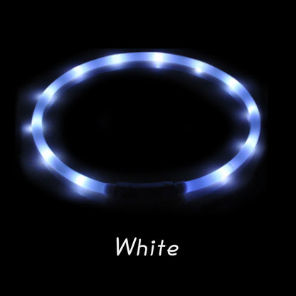 おしゃれ 首輪 USB レインボー 散歩 充電式 犬 夜 LED ライト 猫 光る首輪 ペット 光る