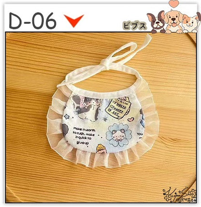 【3+1枚 / 5+2枚】超人気のインスタイルフラワービブ猫唾液タオル純粋な手作り犬用ビブペット織りネックスカーフ