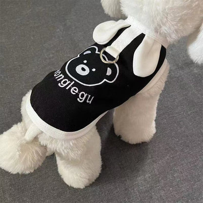 売れ筋 白黒クマ柄 抜け毛防止ベスト ノースリーブ ペット用 犬 服 犬 服 犬服 犬の服 ペット用品 ハーネス 小型犬
