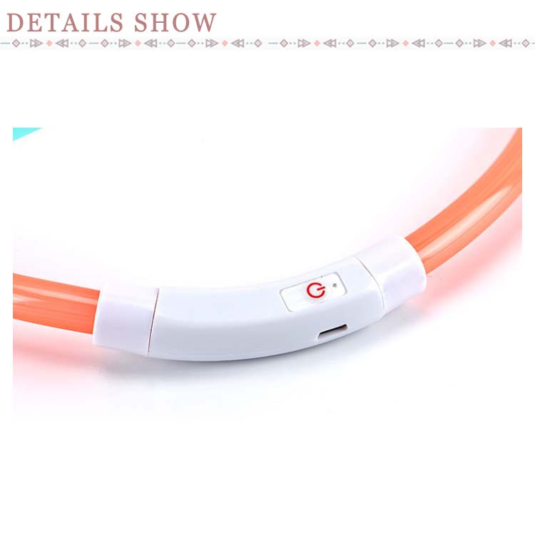 首輪 光る 犬 光る首輪 送料無料 6色 長さ30cm 50cm 70cm カット自由 led USB充電式 LED光る首輪 LEDライト 夜間 散歩 防水 猫 ワンちゃんの安全対策 サイズ調整可 発