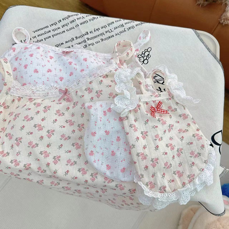 [犬 服]犬 洋服 ins人気商品 ペット服春夏新作レースホルターショート犬猫ホームウェア