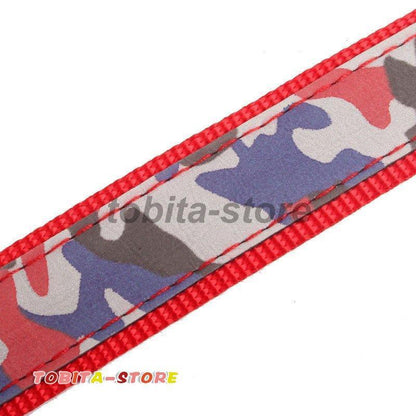 犬用ハーネスリード 2点セット 胴輪 ハーネス リード 迷彩柄 カモフラ柄 夜光 反射 光る ペット用品 犬 猫 犬用 猫用 散歩 夜間