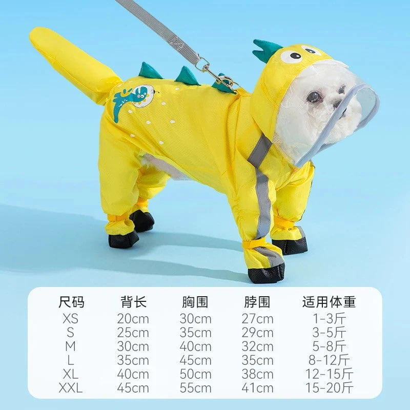 ペット用品 アニメ 防水 ペット用レインコート 四肢を完全に覆うレインコート 小型犬から中型犬まで 雨の日のお出かけ 犬の服 夏用