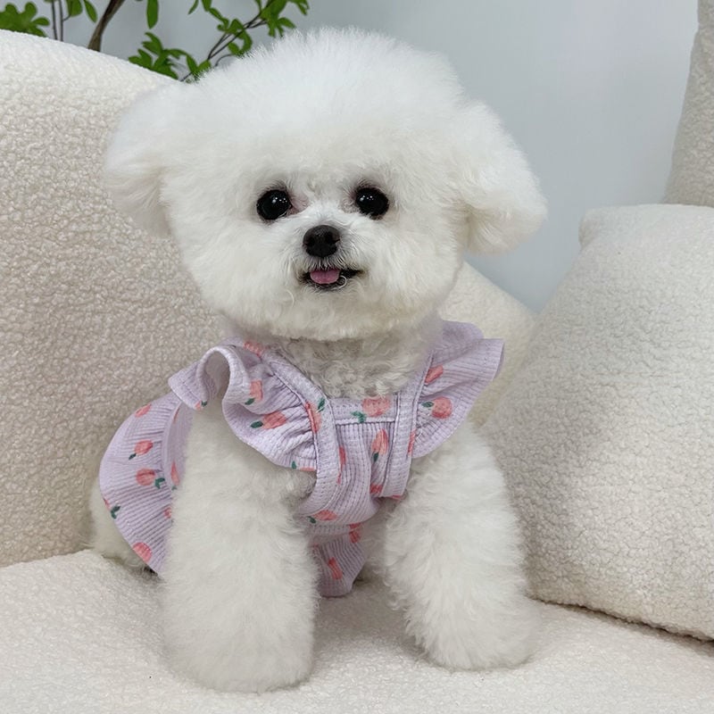 【新作犬猫服 登場】 犬服 ペット服 犬 洋服 ペット服春夏新作フライスリーブショートスカート子犬犬薄型ユニバーサルベスト
