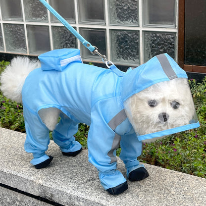 人気リーシャブル子犬犬4本足マッキントッシュ防水オールインワン足付き小型犬