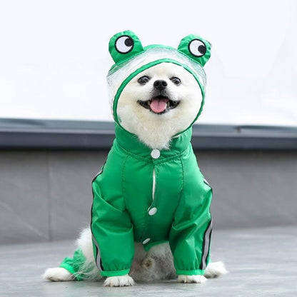 犬服 レインコート ドッグウェア 雨具 レインウェア ポンチョジャケット ペット服 ドッグ フード付き 反射テープ付き 雨の日 防水