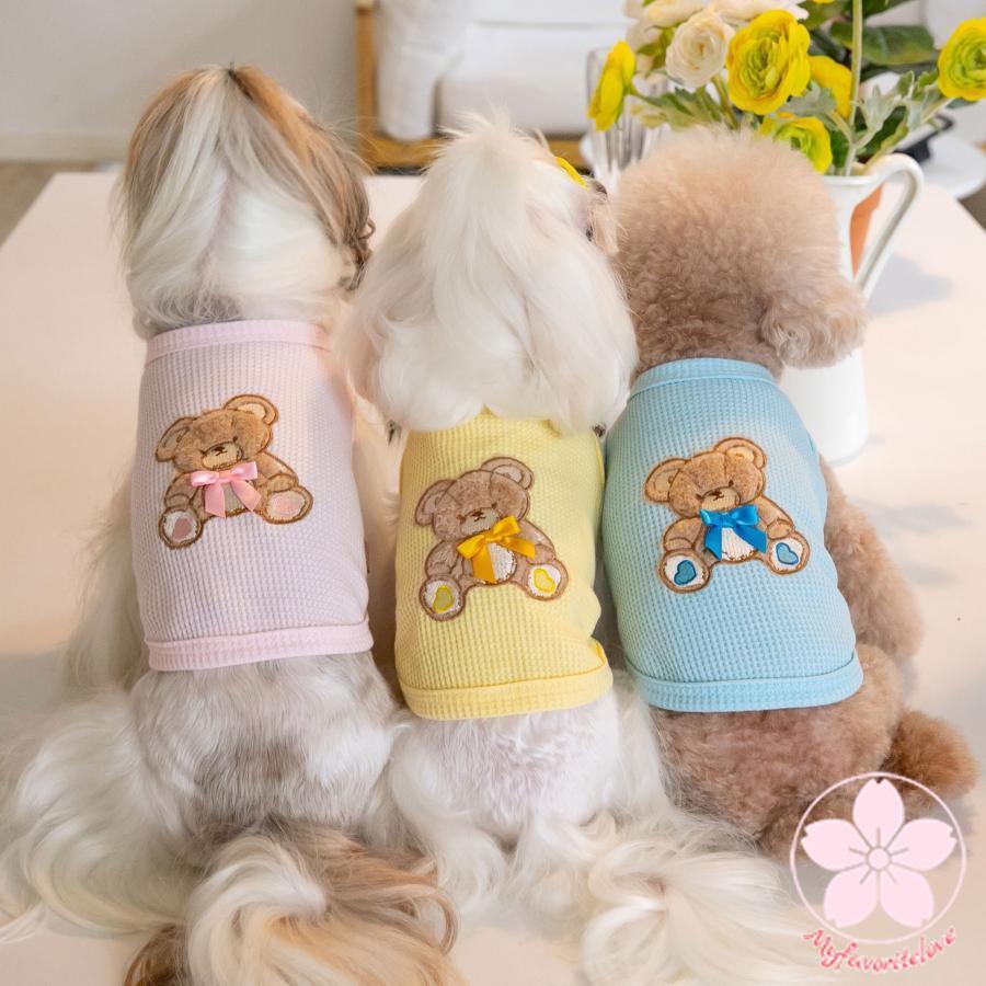 超目玉新品 ペット 服 安い 犬 春 夏 秋 くま ちゃん 柄 タンクトップ かわいい 可愛い ハイブランド 猫 ドッグウェア
