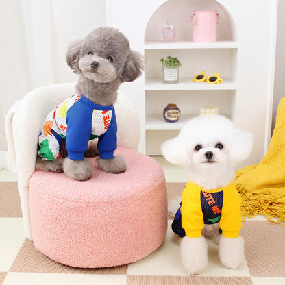 犬服 ペットウェア 春夏新作テディ通気服ペットホームウェアメッシュ4本足ズボン