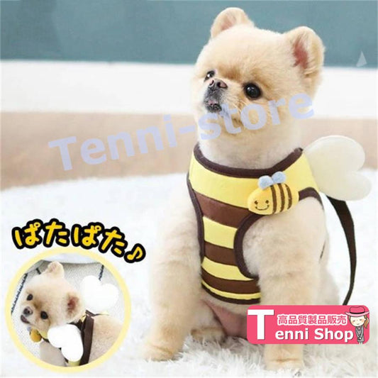 今週の新製品 タイムセール 犬 ハーネス 羽付き ミツバチ お出かけ 散歩 胴輪 ペット用品 かわいい 人気 新作 小型犬 セール お出かけ ダブルシスターズ パタパタ 【一部当日発送】 在庫が限られ