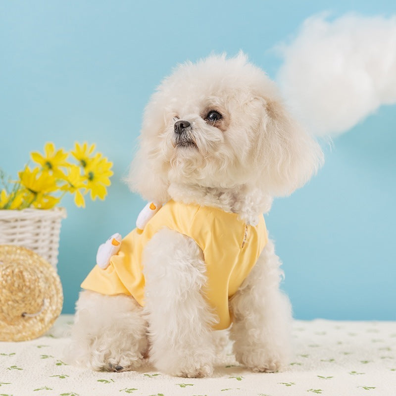 犬 洋服 2025春夏犬服キュービックダックドレス薄い猫ペット服